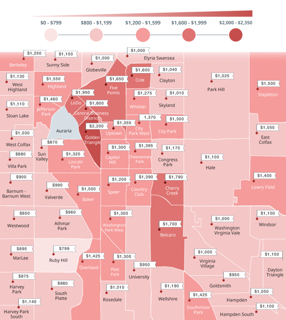 Average Rent Prices in Denver, CO Price Trends & Medians