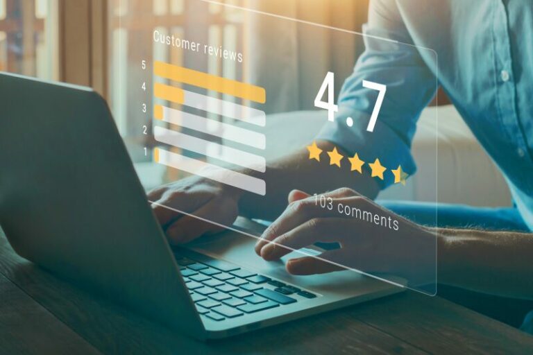 Computer with a business' star rating