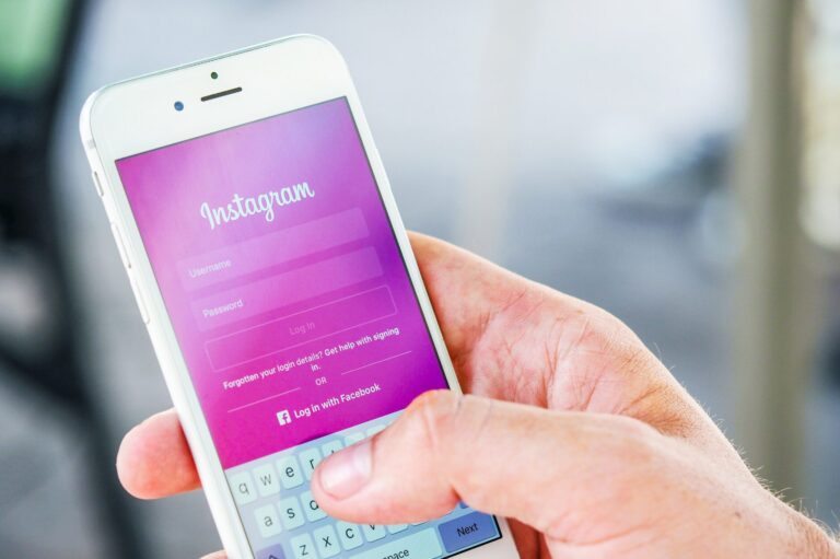 iPhone showing Instagram login page