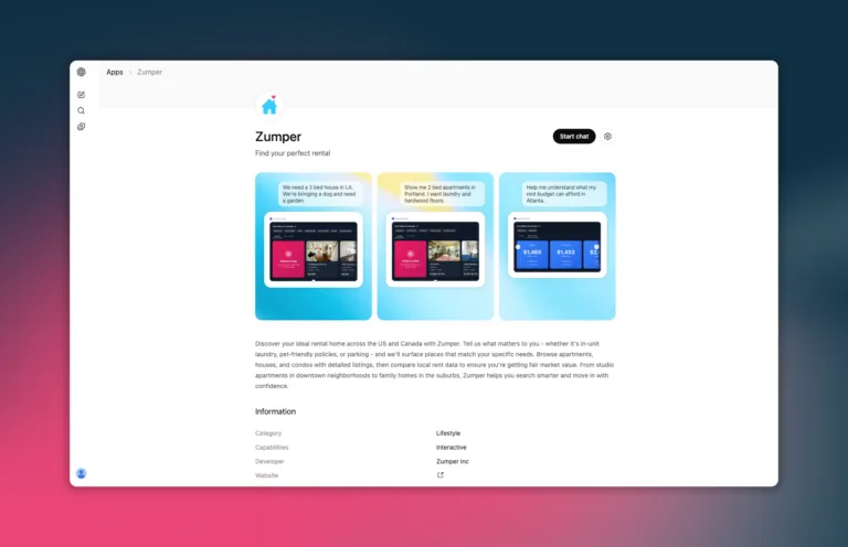 Zumper Launches App in ChatGPT, Bringing Real-Time Rentals and Market Trends Directly into AI Conversations