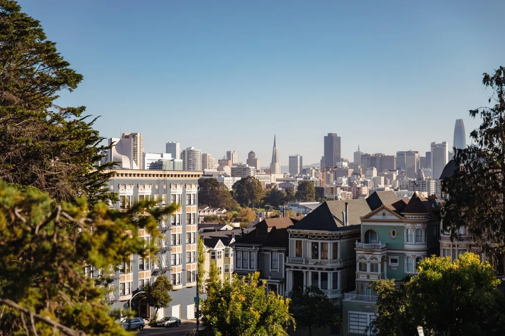 a view of downtown san francisco's skyline