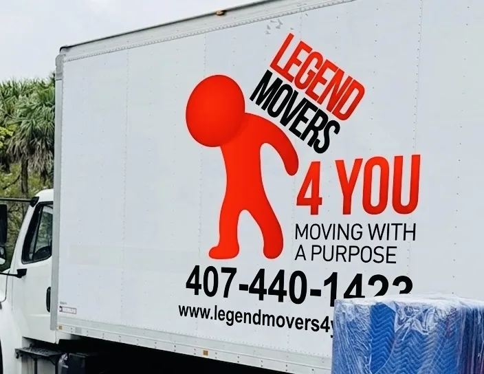 a truck belonging to one of the best moving companies in orlando, legend movers 